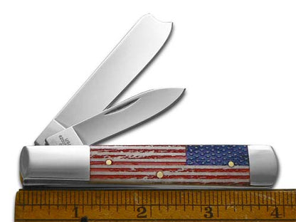 W.R. Case XX Knives Razor Jack U.S. Flag Natural Bone 1/500 Stainless Pocket Knife 12550USF