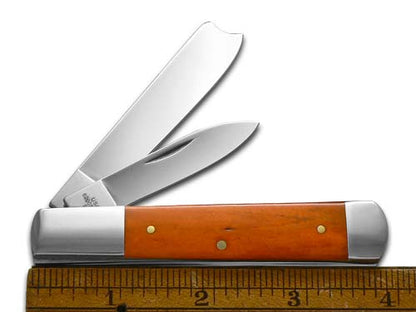W.R. Case XX Knives Razor Jack Persimmon Orange Bone 1/500 Stainless Pocket Knife 12551