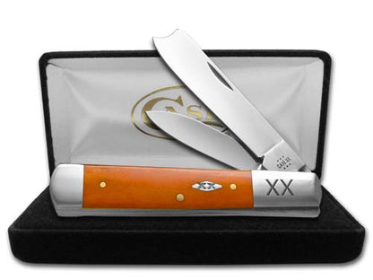 W.R. Case XX Knives Razor Jack Persimmon Orange Bone 1/500 Stainless Pocket Knife 12551