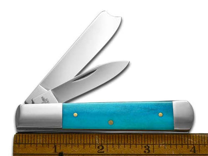 W.R. Case XX Knives Razor Jack Caribbean Blue Bone 1/500 Stainless Pocket Knife 12552