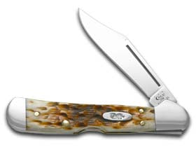 Case XX™ Knives Mini Copperlock Jigged Amber Bone Stainless Pocket Knife 00133