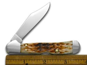 Case XX™ Knives Mini Copperlock Jigged Amber Bone Stainless Pocket Knife 00133