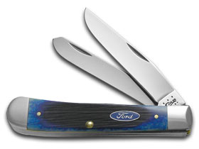 W.R. Case XX Knives Ford Motor Company Blue Bone Trapper Stainless Pocket Knife 14301