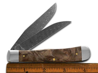 Case XX™ Knives Trapper Damascus Steel Natural Maple Burl Wood 15090 Pocket Knife