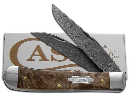 Case XX™ Knives Trapper Damascus Steel Natural Maple Burl Wood 15090 Pocket Knife