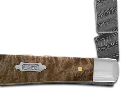 W.R. Case XX Knives Slimline Trapper Damascus Steel Natural Maple Burl 15096 Pocket Knife