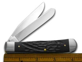 Case XX™ Knives Trapper Rough Black Delrin Stainless Pocket Knife 18221