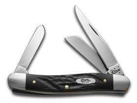 Case XX™ Knives Medium Stockman Rough Black Delrin Stainless Pocket Knife 18222