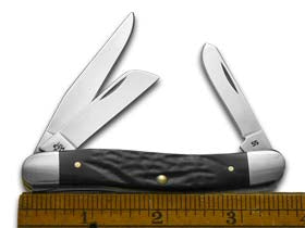 Case XX™ Knives Medium Stockman Rough Black Delrin Stainless Pocket Knife 18222