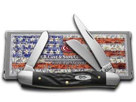 Case XX™ Knives Medium Stockman Rough Black Delrin Stainless Pocket Knife 18222