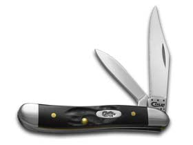 Case XX™ Knives Peanut Rough Black Delrin Series Stainless Pocket Knife 18225