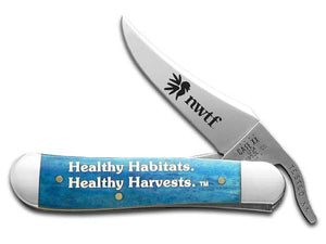 W.R. Case XX Knives Russlock 18776 Smooth Navy Blue Bone Stainless Pocket Knife