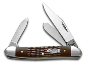 W.R. Case XX Knives Jigged Brown Delrin Medium Stockman Stainless Pocket Knife 00217