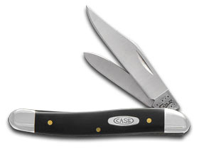 W.R. Case XX Knives Black Delrin Medium Jack Stainless Pocket Knife 00220