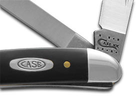W.R. Case XX Knives Black Delrin Medium Jack Stainless Pocket Knife 00220
