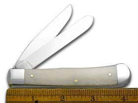 W.R. Case XX Knives U.S. Navy Logo Natural Bone Trapper Stainless Pocket Knife 22553