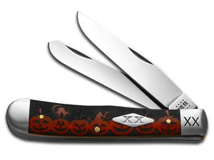W.R. Case XX Knives Happy Halloween Trapper 1/500 Dark Red Bone Stainless Pocket Knife 23118HH
