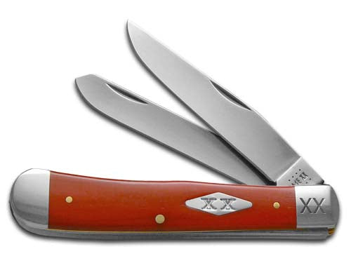 W.R. Case XX Knives Smooth Dark Red Bone 23118 Trapper Stainless 1/500 Pocket Knife