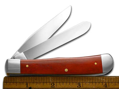 W.R. Case XX Knives Smooth Dark Red Bone 23118 Trapper Stainless 1/500 Pocket Knife
