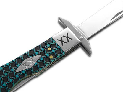 W.R. Case XX Knives Cheetah Blue Bone Spiral Pattern 1/500 Stainless Pocket Knife 23121 SPIRAL