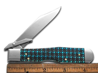 W.R. Case XX Knives Cheetah Blue Bone Spiral Pattern 1/500 Stainless Pocket Knife 23121 SPIRAL