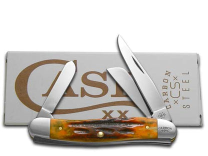 W.R. Case XX Knives Medium Stockman Jigged Sunset Autumn Bone 25221 Carbon Steel Pocket Knife