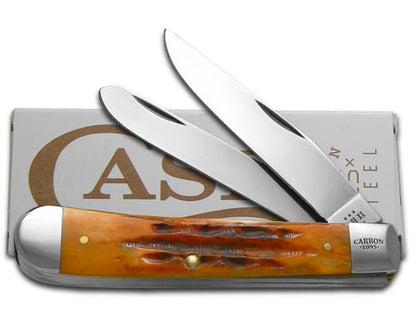 W.R. Case XX Knives Trapper Jigged Sunset Autumn Bone 25224 Carbon Steel Pocket Knife