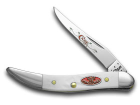 W.R. Case XX Knives Jigged White Delrin Christmas Toothpick Pocket Knife 25403