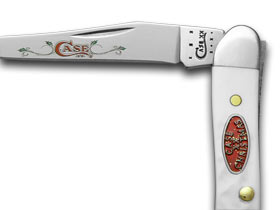 W.R. Case XX Knives Jigged White Delrin Christmas Toothpick Pocket Knife 25403