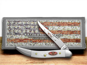 W.R. Case XX Knives Jigged White Delrin Christmas Toothpick Pocket Knife 25403