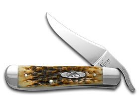W.R. Case XX Knives Jigged Amber Bone Russlock Stainless Pocket Knife 00260