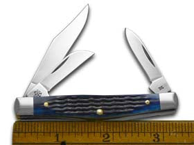 Case XX™ Knives Med Stockman Rogers Corn Cob Jigged Blue Bone Stainless 02806