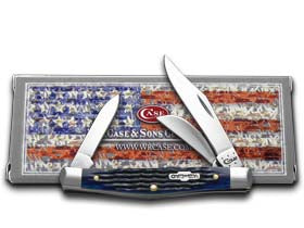 Case XX™ Knives Med Stockman Rogers Corn Cob Jigged Blue Bone Stainless 02806