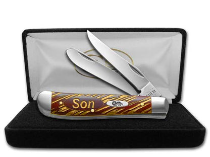 W.R. Case XX Knives 'Love You Son' Chestnut Mini Trapper Stainless 1/500 Pocket Knife 28700 S