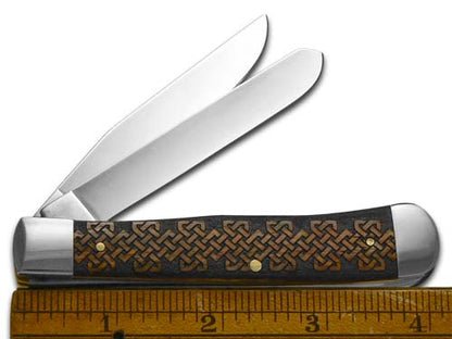 W.R. Case XX Knives Celtic Knot Chestnut Bone Trapper 1/500 Stainless Pocket Knife CA28707 CK