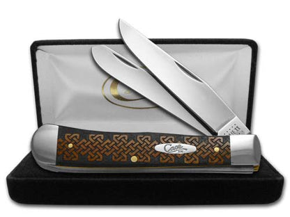 W.R. Case XX Knives Celtic Knot Chestnut Bone Trapper 1/500 Stainless Pocket Knife CA28707 CK