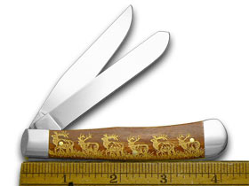 W.R. Case XX Knives Chestnut Bone Elk Trapper 1/500 Pocket Knife 28707 E