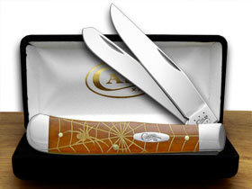 W.R. Case XX Knives Chestnut Bone Spider Web 1/500 Pocket Knife 28707 SW