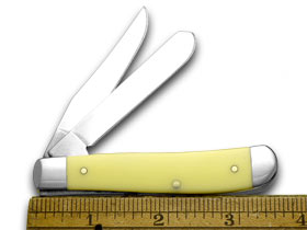 Case XX™ Knives Mini Trapper Smooth Yellow Delrin Carbon Steel Pocket Knife 00029