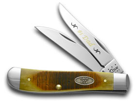 W.R. Case XX Knives No.1 Dad Sawcut Antique Bone Stainless Mini Trapper 1/500 Pocket Knife 31735 DAD1