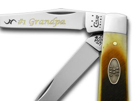 W.R. Case XX Knives No.1 Grandpa Sawcut Bone Stainless Mini Trapper 1/500 Pocket Knife 31735 GRANDPA1