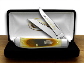 W.R. Case XX Knives No.1 Grandpa Sawcut Bone Stainless Mini Trapper 1/500 Pocket Knife 31735 GRANDPA1