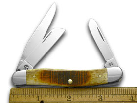W.R. Case XX Knives No.1 Son Sawcut Antique Bone Stainless Med Stockman 1/500 Pocket Knife 31747 SON1