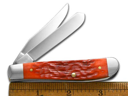 Case XX™ Knives Mini Trapper Dark Red Bone 31929 Carbon Steel Pocket Knife