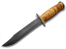 W.R. Case XX Knives USMC Blacken Carbon Steel & Leather Service 00334