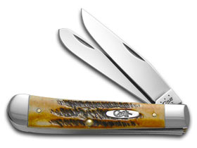 W.R. Case XX Knives Trapper - Genuine 6.5 Bone Stag Pocket Knife 03573