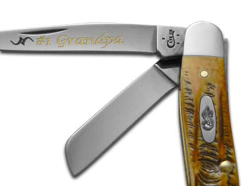 W.R. Case XX Knives No.1 Grandpa BoneStag Medium Stockman Stainless Pocket Knife 3578 GRANDPA1