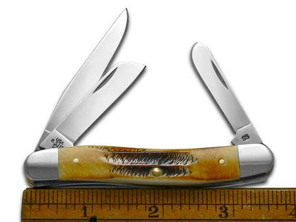 W.R. Case XX Knives No.1 Grandpa BoneStag Medium Stockman Stainless Pocket Knife 3578 GRANDPA1