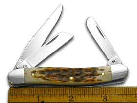 Case XX™ Knives Medium Stockman Jigged Amber Bone Stainless Pocket Knife 00042