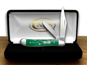 W.R. Case XX Knives Rough Green Father 1/500 Peanut Pocket Knife 50470 F
